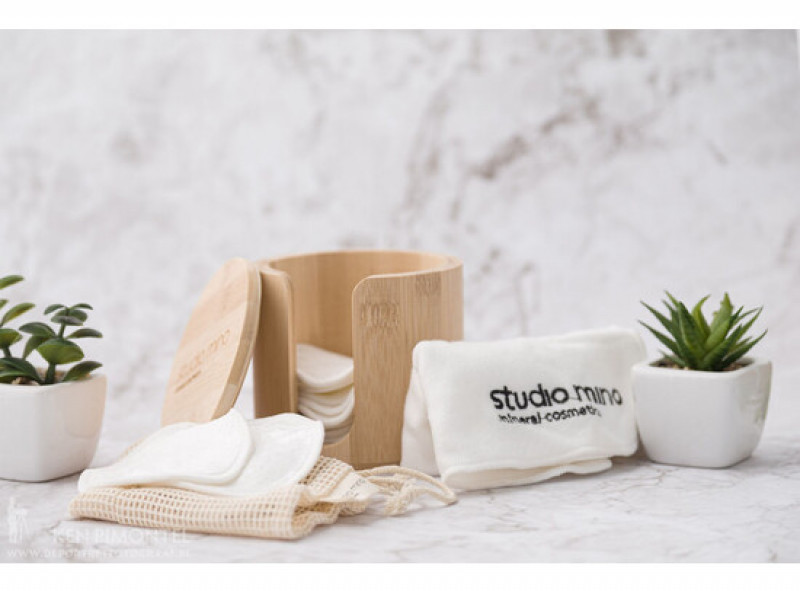 Herbruikbare Bamboo pads (set met houder) - Berchem