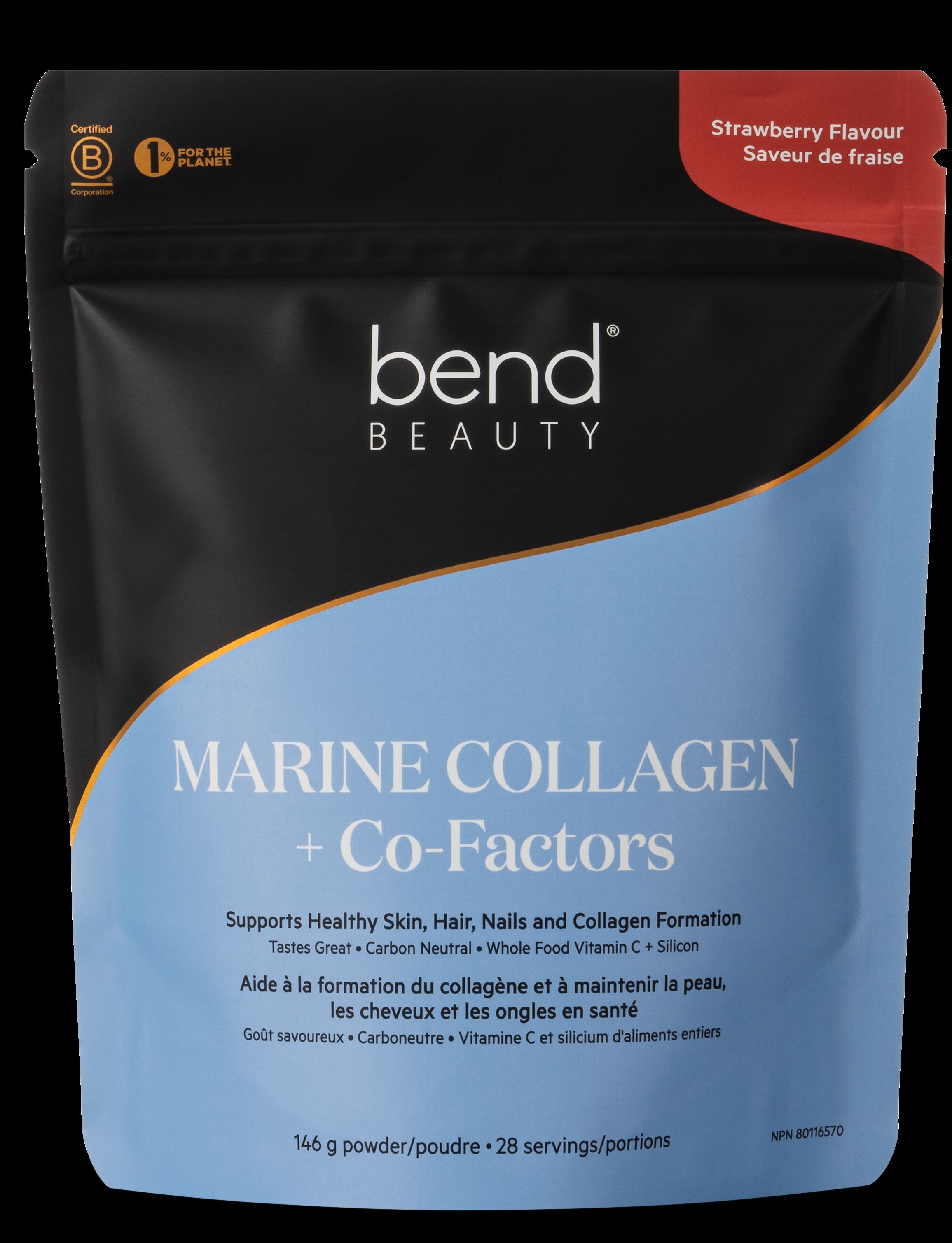 Bend - Marine Collagen + Co-factors - Strawberry Flavour 146g										 -  - Berchem