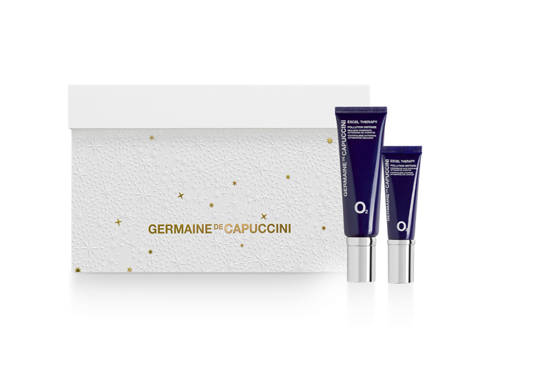Kerstbox duo O2 hydraterende emulsie 50 ml + oogcrème  15 ml met toilettasje - Sint-Lievens-Houtem