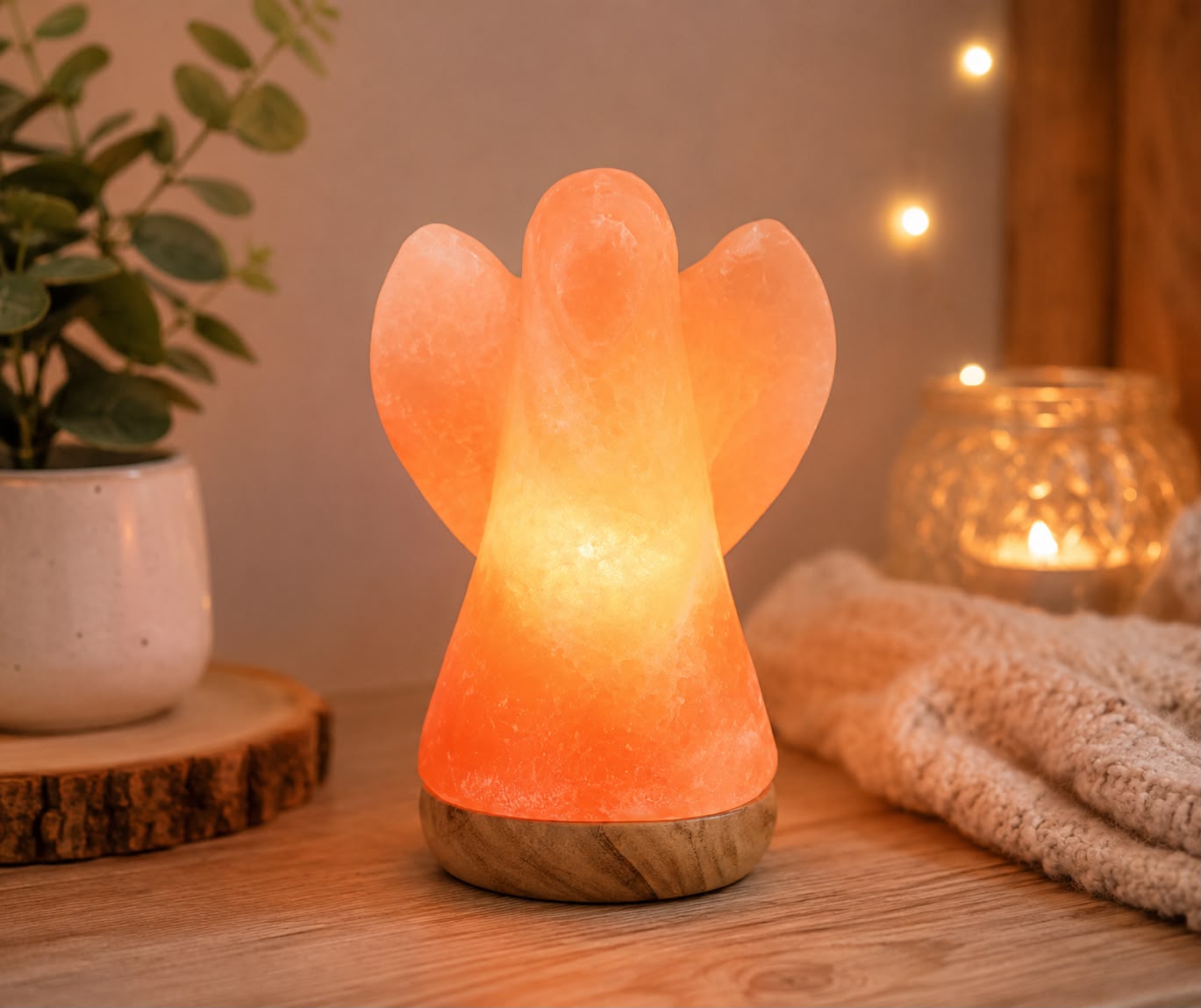 Engel lamp klein op voet  - Peer