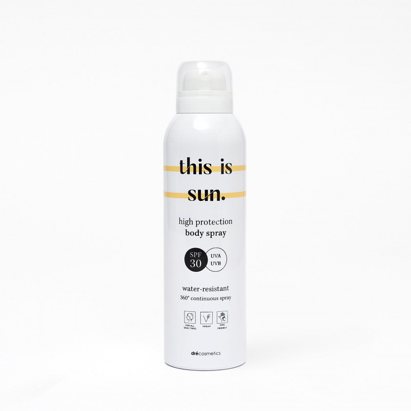 This is Sun Body Spray SPF 30  - Deftinge
