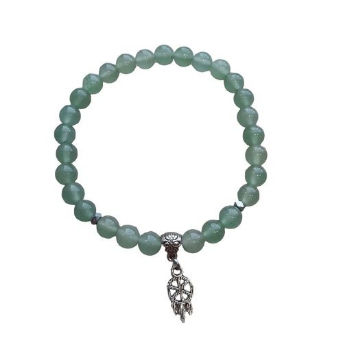 Dames armband Aventurijn 6 mm met dromenvanger bedel - Peer