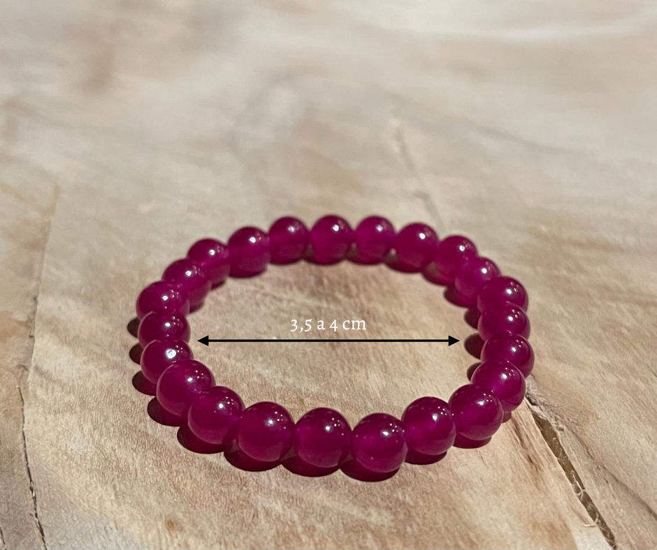 Kids armband donker roze agaat - Peer