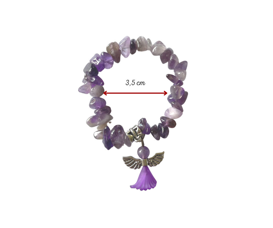 Kids armband Amethist split met engel - Peer