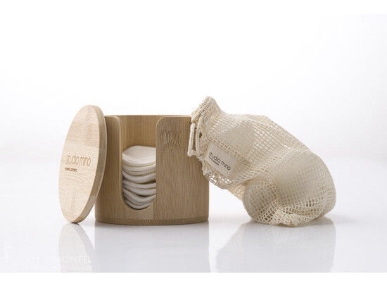 Herbruikbare Bamboo pads (set met houder) - Berchem