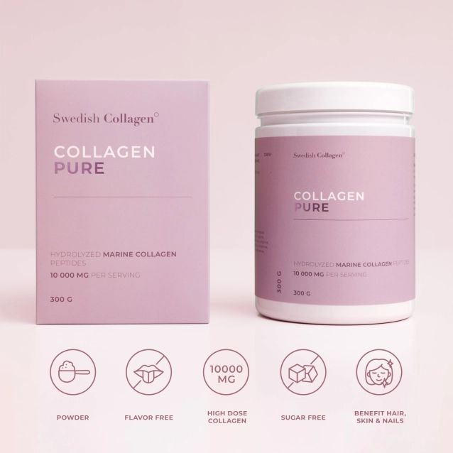 Collageen poeder (10000mg) SWEDISH COLLAGEN PURE - Haaltert