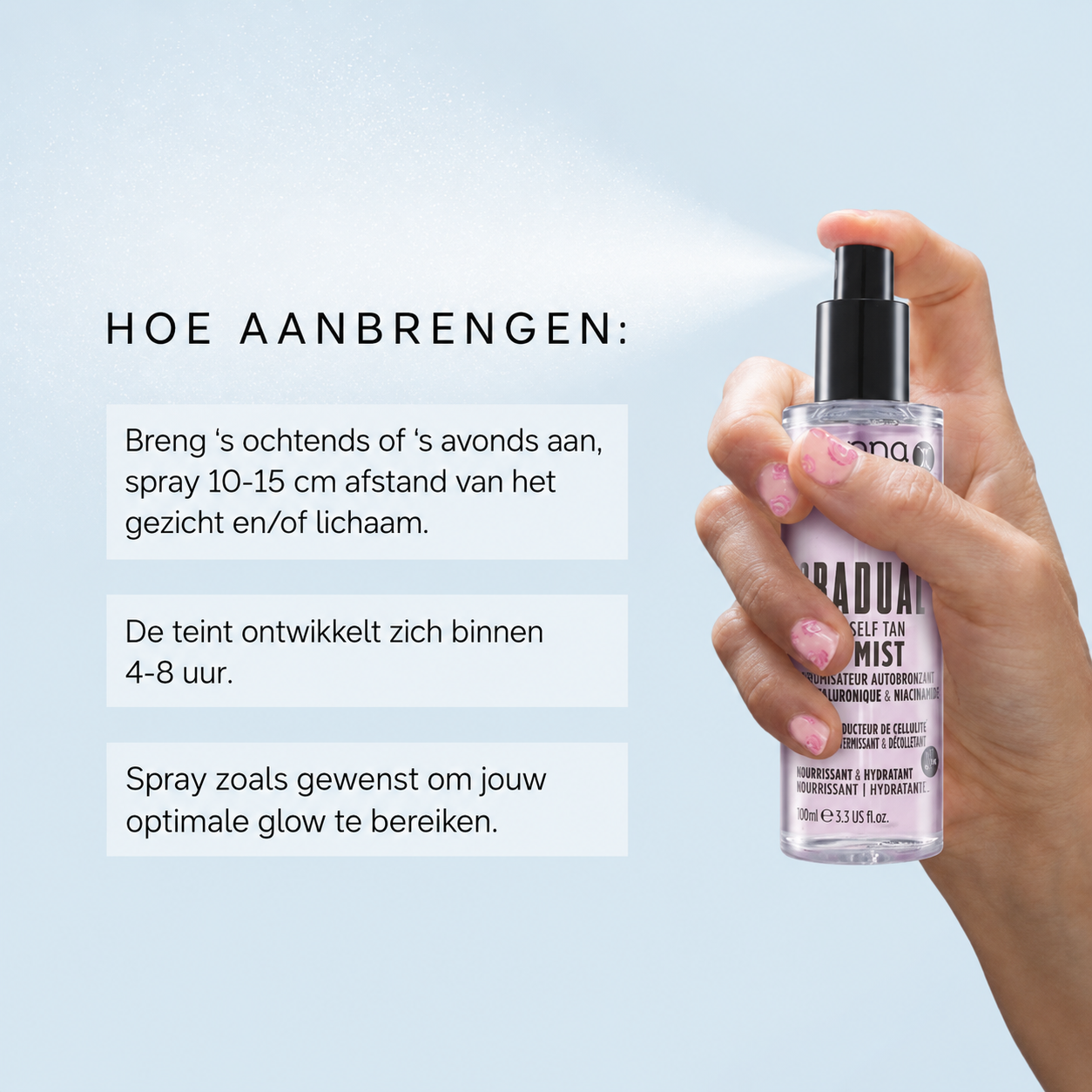 Gradual self tan rose water 100ml - Rotselaar